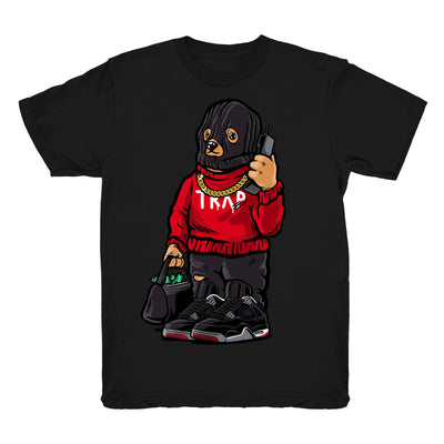 Women 4 Bred shirt | Trap Bear - Retro 4 Bred 2019 OG / Black tee shirts