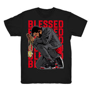 Women 4 Bred shirt | Drake Blessed - Retro 4 Bred 2019 OG / Black tee shirts