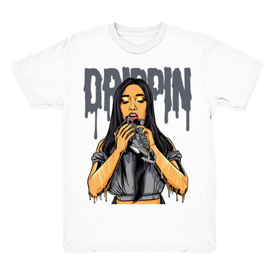 Youth 4 Cool Grey shirt | 4s Drippin - Retro 4 Cool Grey / White tee shirts