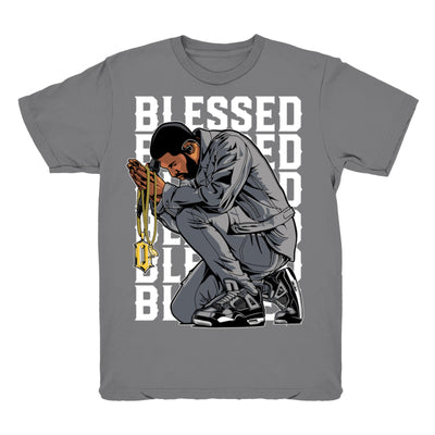 Youth 4 Cool Grey shirt | Drake Blessed - Retro 4 Cool Grey / Grey tee shirts