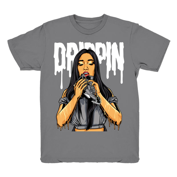 Youth 4 Cool Grey shirt | Drippin - Retro 4 Cool Grey / Grey tee shirts