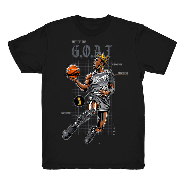 Youth 4 Cool Grey shirt | Goat Blueprint - Retro 4 Cool Grey / Black tee shirts