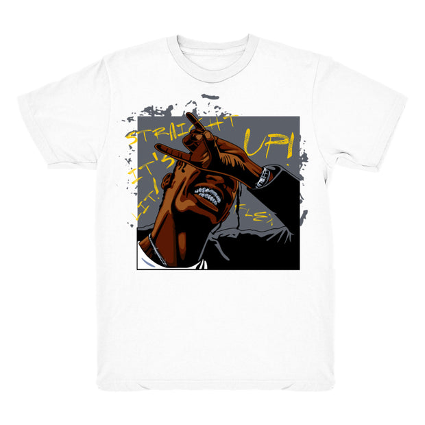 Youth 4 Cool Grey shirt | Travis Scott Flex - Retro 4 Cool Grey / White tee shirts