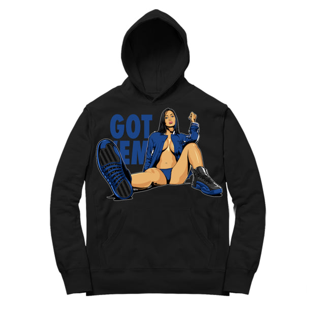 Youth 12 Game Royal Hoodie | Got Em - Retro 12 Game Royal / Black Hooded shirt