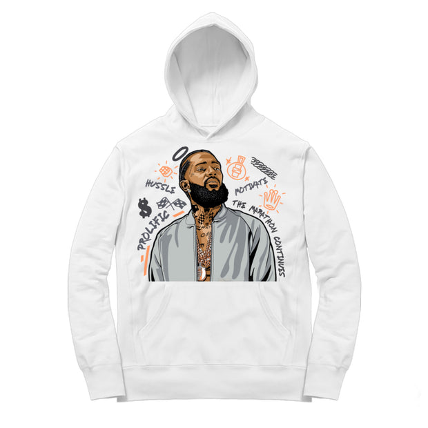 Women Boost Magnet 700 Hoodie shirt | Magnet 700 Nipsey Tribute - Magnet 700 / White hooded tee shirt