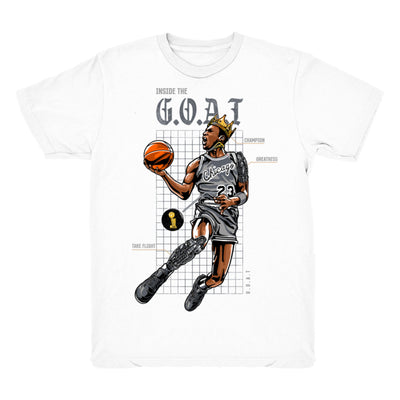 Youth 4 Cool Grey shirt | Goat Blueprint - Retro 4 Cool Grey / White tee shirts