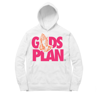 Women 12 Sunrise Hoodie | Drake Gods Plan - Retro 12 Hot Punch Sunrise / White Hooded shirt