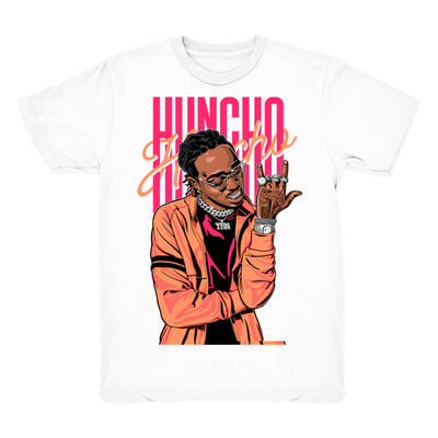 Women 12 Sunrise shirt |Huncho Flex - Retro 12 Hot Punch Sunrise / white tee shirts