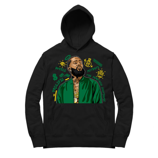 Youth 10 Seattle Hoodie shirt | Seattle 10 Nipsey Forever Fly - Retro 10 Seattle / Black hooded tee shirt