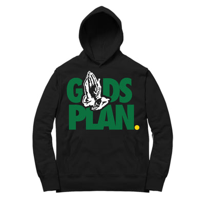 Youth 10 Seattle Hoodie shirt | Seattle 10 Drake Gods Plan - Retro 10 Seattle / Black hooded tee shirt