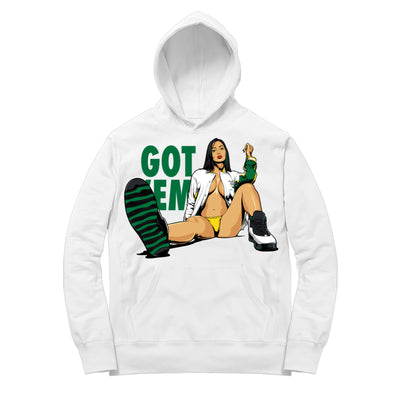 Youth 10 Seattle Hoodie shirt | Seattle 10 Got Em - Retro 10 Seattle / White hooded tee shirt