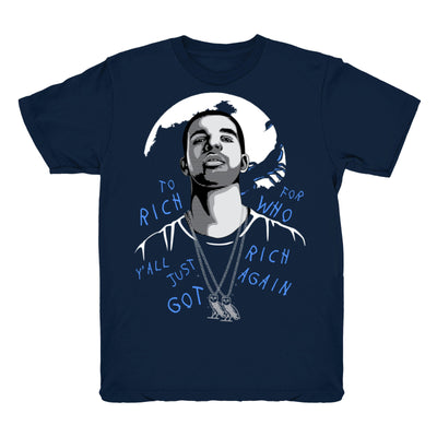 Youth 1 UNC shirt | Drake To Rich - Retro 1 UNC 2019 / Navy tee shirts