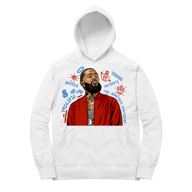 Youth 1 Fearless Hoodie | Nipsey Forever Fly - Retro 1 OG High Fearless / White Hooded shirt