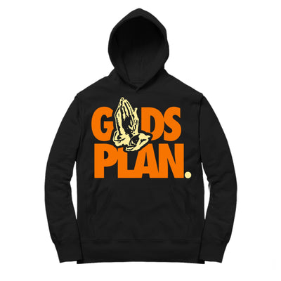 Youth 1 Shattered Hoodie | Drake Gods Plan - Retro 1 OG High Shattered Backboard 3.0 / Black Hooded shirt