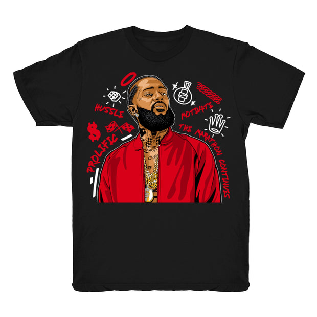 Youth 11 Bred shirt | Bred XI Nipsey Tribute - Retro 11 Bred 2019 / black tee shirts