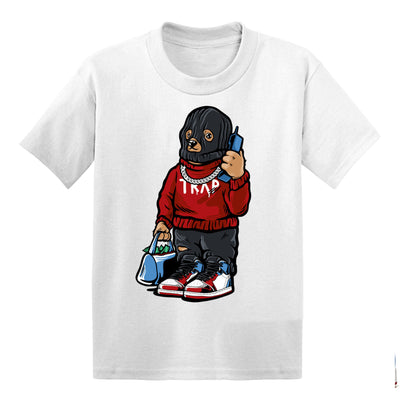 Youth 1 Fearless Kids shirt | Trap Bear - Retro 1 OG High Fearless 2019 / Youth White tee shirts