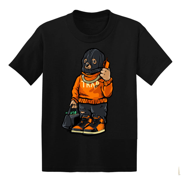 Youth 1 Shattered kids shirt | Trap Bear - Retro 1 OG High Shattered Backboard 3.0 2019 / Youth Black tee shirts