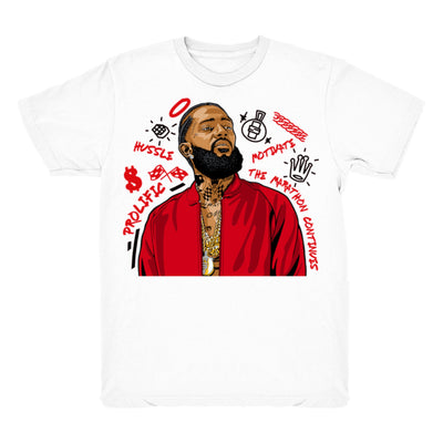 Women 9 Gym Red shirt | Nipsey Forever Fly - Retro 9 Gym Red 2019 / white tee shirts