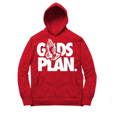 Men 9 Gym Red Hoodie shirt | Drake Gods Plan - Retro 9 Gym Red / Red Hooded tee shirts