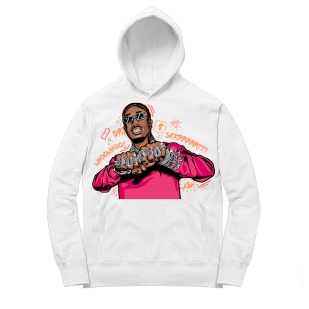 Youth 12 Sunrise Hoodie | Huncho Rings - Retro 12 Hot Punch Sunrise / White Hooded shirt