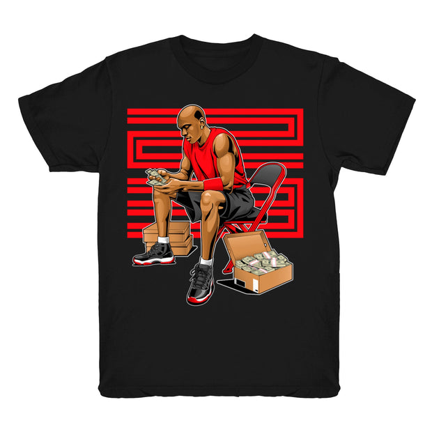 Youth 11 Bred shirt | Stackin Bred 23 - Retro 11 Bred XI 2019 / black tee shirts