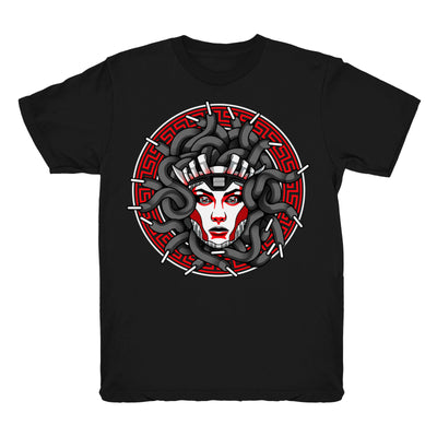 Women 11 Bred shirt | Bred XI Medusa Laced - Retro 11 Bred 2019 / black tee shirts