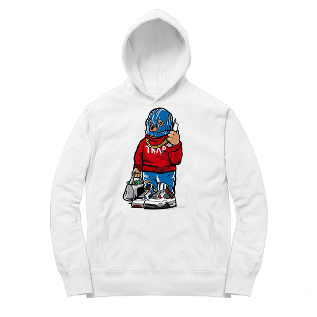 Women 4 What The Hoodie shirt | Trap Bear - Retro 4 What The / White hooded tee shirt