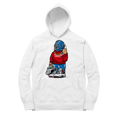 Youth 4 What The Hoodie shirt | Trap Bear - Retro 4 What The / White hooded tee shirt