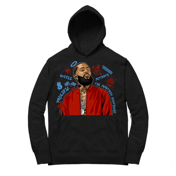 Youth 1 Fearless Hoodie | Nipsey Forever Fly - Retro 1 OG High Fearless / Black Hooded shirt