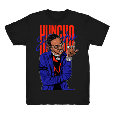 Youth 4 Winter shirt | Huncho Flex - Retro 4 Winter Loyal Blue 2019 / black tee shirts