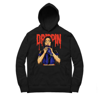 Youth 4 Winter Hoodie | 4s Drippin - Retro 4 Winter Loyal Blue / Black Hooded Sweatshirt