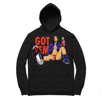 Youth 4 Winter Hoodie | Got Em - Retro 4 Winter Loyal Blue / Black Hooded Sweatshirt