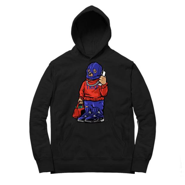 Youth 4 Winter Hoodie | Trap Bear - Retro 4 Winter Loyal Blue / Black Hooded Sweatshirt