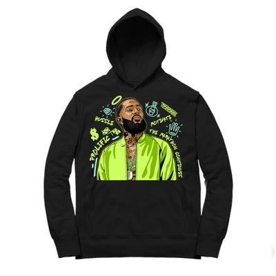 Youth Boost Yeezreel 350 Hoodie | Nipsey Forever Fly V2 - YEEZREEL 350 V2 / White hooded tee shirt