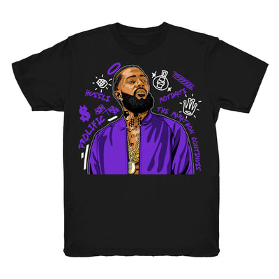 Women 1 Court Purple shirt | Nipsey Forever Fly - Retro 1 High OG Court Purple / black tee shirts