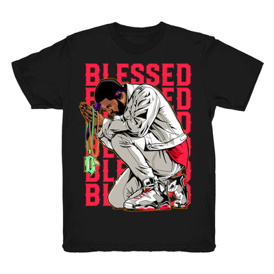 Youth 6 Hare shirt | Drake Blessed - Retro 6 Hare 2020 / Black tee shirts