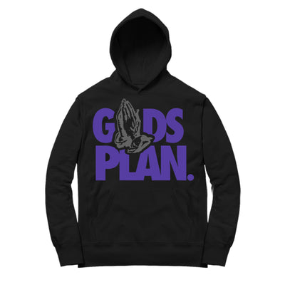 Youth 12 Dark Concord Hoodie | Drake Gods Plan - Retro 12 Dark Concord 2020 / Black Hooded shirt