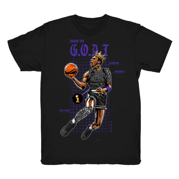 Women 12 Dark Concord shirt | Goat Blueprint - Retro 12 Dark Concord / Black tee shirts