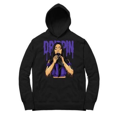 Youth 12 Dark Concord Hoodie | Drippin 12s - Retro 12 Dark Concord 2020 / Black Hooded shirt