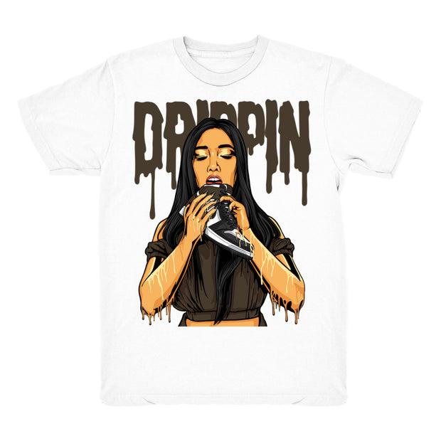 Youth 1 Mocha shirt | Drippin 1s - Retro 1 OG High Dark Mocha 2020 / White tee shirts