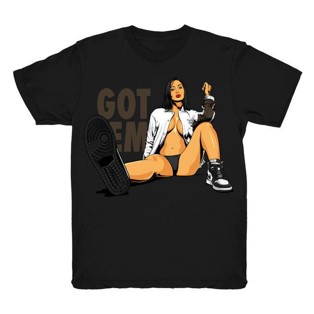 Youth 1 Mocha shirt | Got Em - Retro 1 OG High Dark Mocha 2020 / Black tee shirts