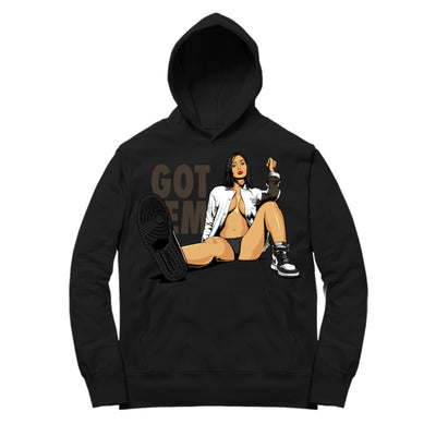 Youth 1 Mocha Hoodie | Got Em - Retro 1 OG High Dark Mocha / Black Hooded shirt