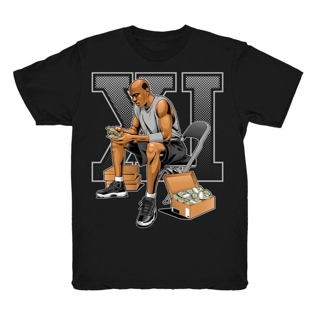 Youth 11 Jubilee shirt | Stackin Bred XI - Retro 11 25th Anniversary tees / black t-shirts