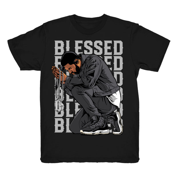 Women 11 Jubilee shirt | Drake Blessed - Retro 11 25th Anniversary tees / black t-shirts