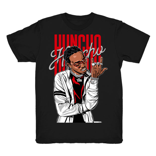 Youth 4 Fire Red shirt | Huncho Flex - Retro 4 Fire Red OG / Black tee shirts