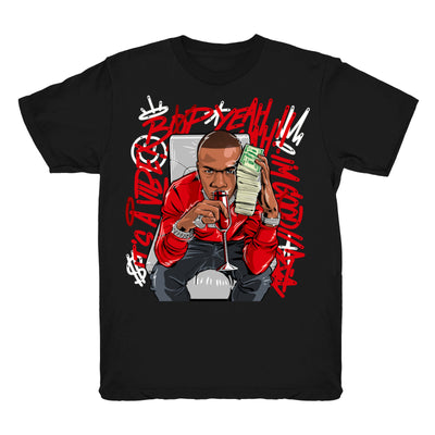 Youth 4 Fire Red shirt | Billion Dollar Baby - Retro 4 Fire Red OG / Black tee shirts