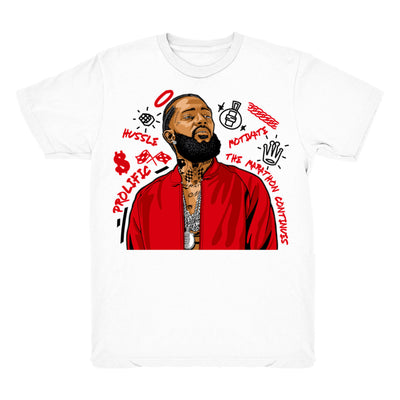 Women 4 Fire Red shirt | Nipsey Forever Fly - Retro 4 Fire Red OG / White tee shirts