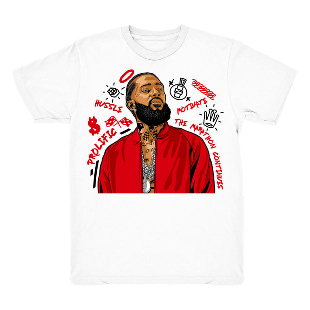 Women 4 Fire Red shirt | Nipsey Forever Fly - Retro 4 Fire Red OG / White tee shirts