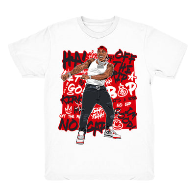 Youth 4 Fire Red shirt | DaBaby Vibes - Retro 4 Fire Red OG / White tee shirts