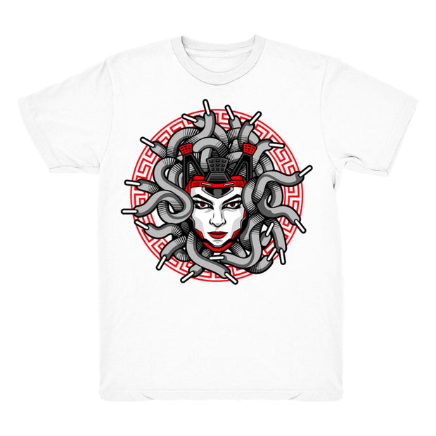 Women 4 Fire Red shirt | Medusa Laced - Retro 4 Fire Red OG / White tee shirts